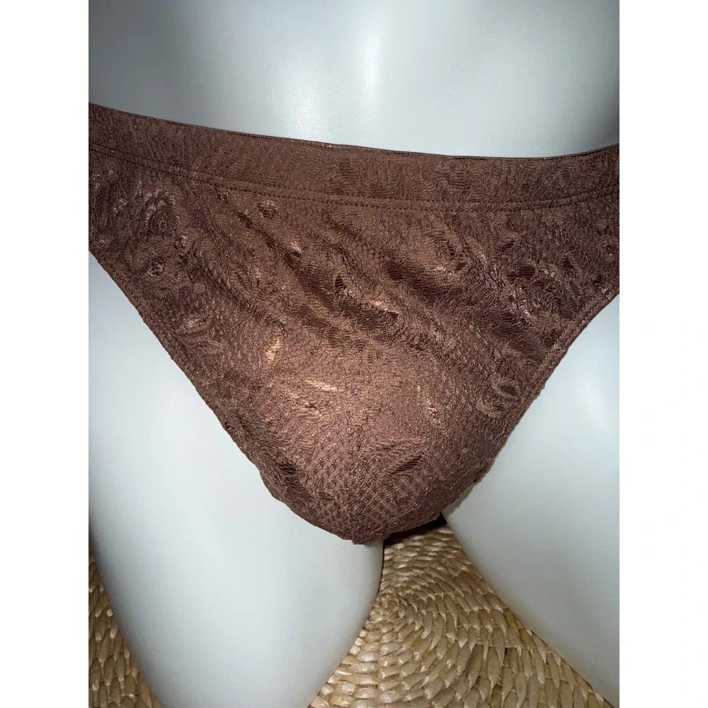 Cosabella Never Say Never Classic G-String Thong Brown Lace G-String NWT‎ L